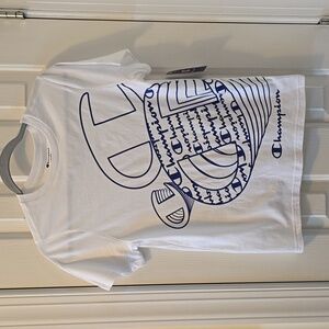 CHAMPION BRAND SIGNATURE BOYS WHITE SHORT SLEEVE TEE-SHIRT SIZE LARGE 14/16